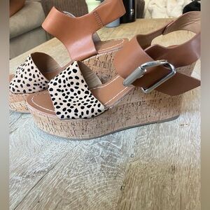 Brown and Black Platform Sandals